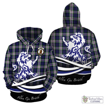 Baird Dress Tartan Hoodie with Alba Gu Brath Regal Lion Emblem
