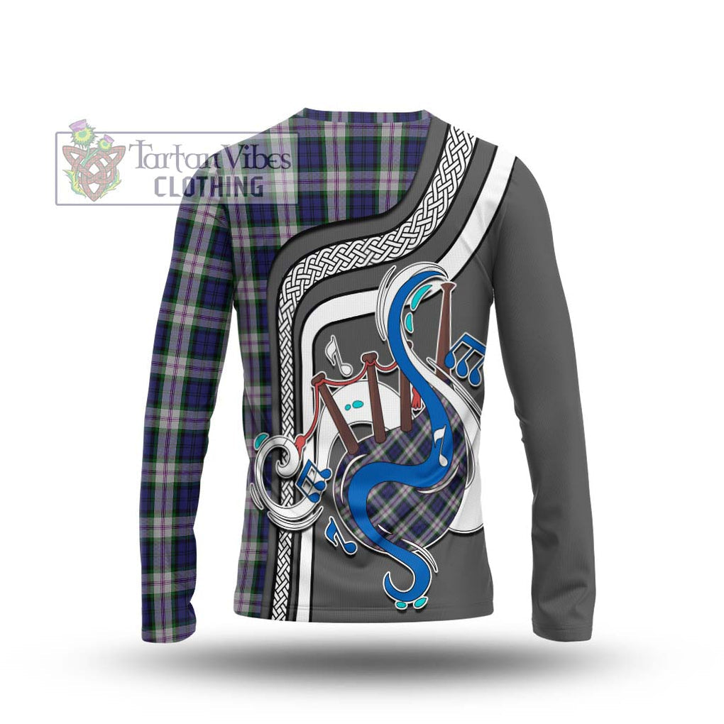 Tartan Vibes Clothing Baird Dress Tartan Long Sleeve T-Shirt with Epic Bagpipe Style