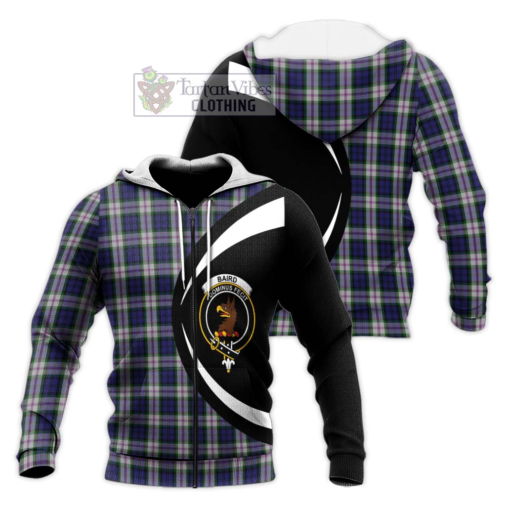 Baird Dress Tartan Knitted Hoodie with Family Crest Circle Style Unisex Knitted Zip Hoodie - Tartan Vibes Clothing