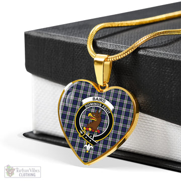 Baird Dress Tartan Heart Necklace with Family Crest