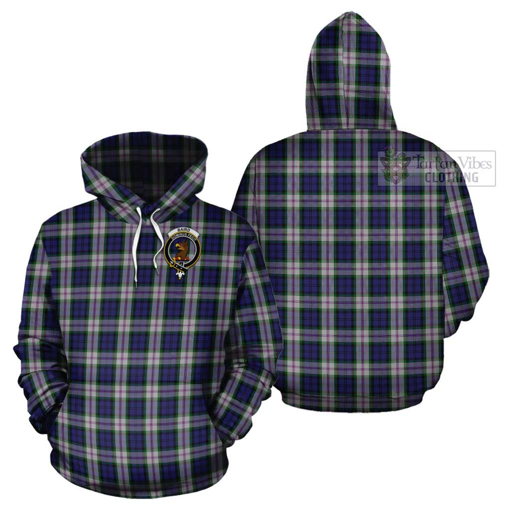 Baird Dress Tartan Cotton Hoodie with Family Crest Pullover Hoodie - Tartan Vibes Clothing