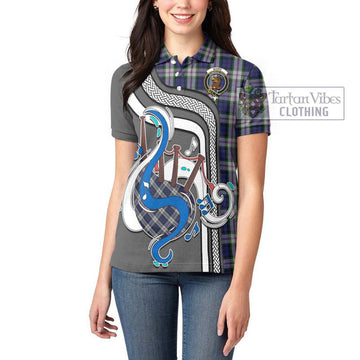 Baird Dress Tartan Women's Polo Shirt with Epic Bagpipe Style