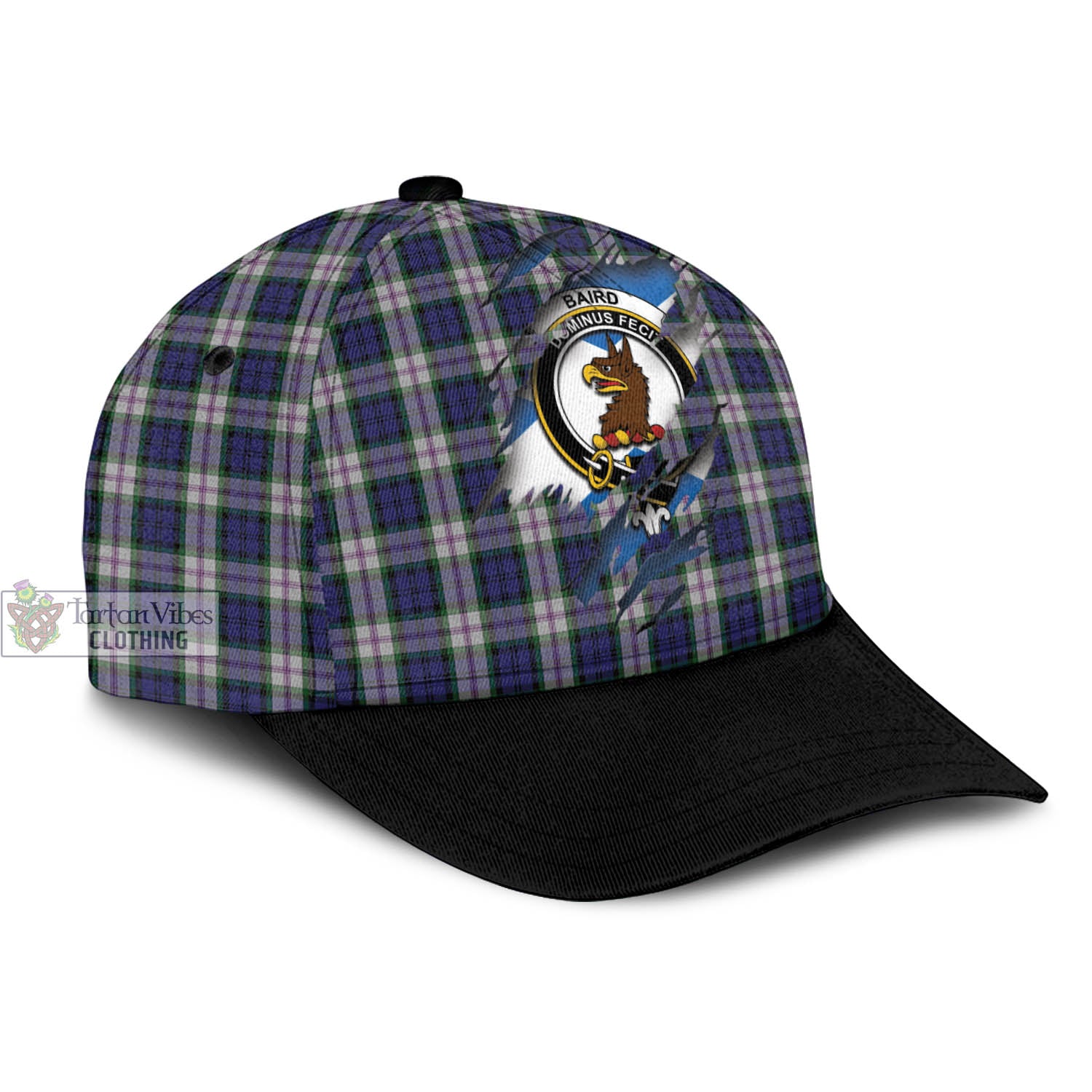 Tartan Vibes Clothing Baird Dress Tartan Classic Cap with Family Crest In Me Style