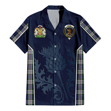 Baird Dress Tartan Short Sleeve Button Up Shirt with Family Crest and Scottish Thistle Vibes Sport Style