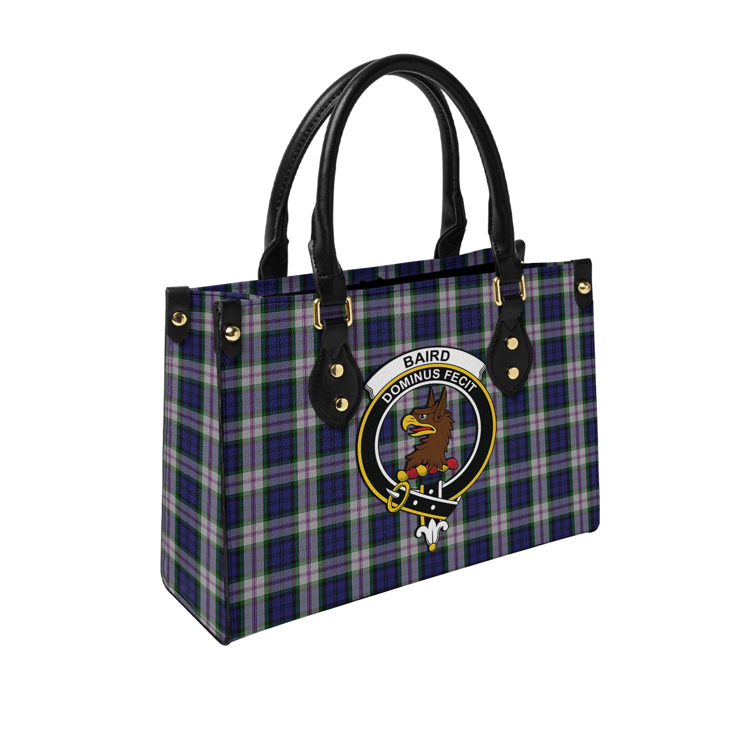 Baird Dress Tartan Leather Bag with Family Crest - Tartanvibesclothing