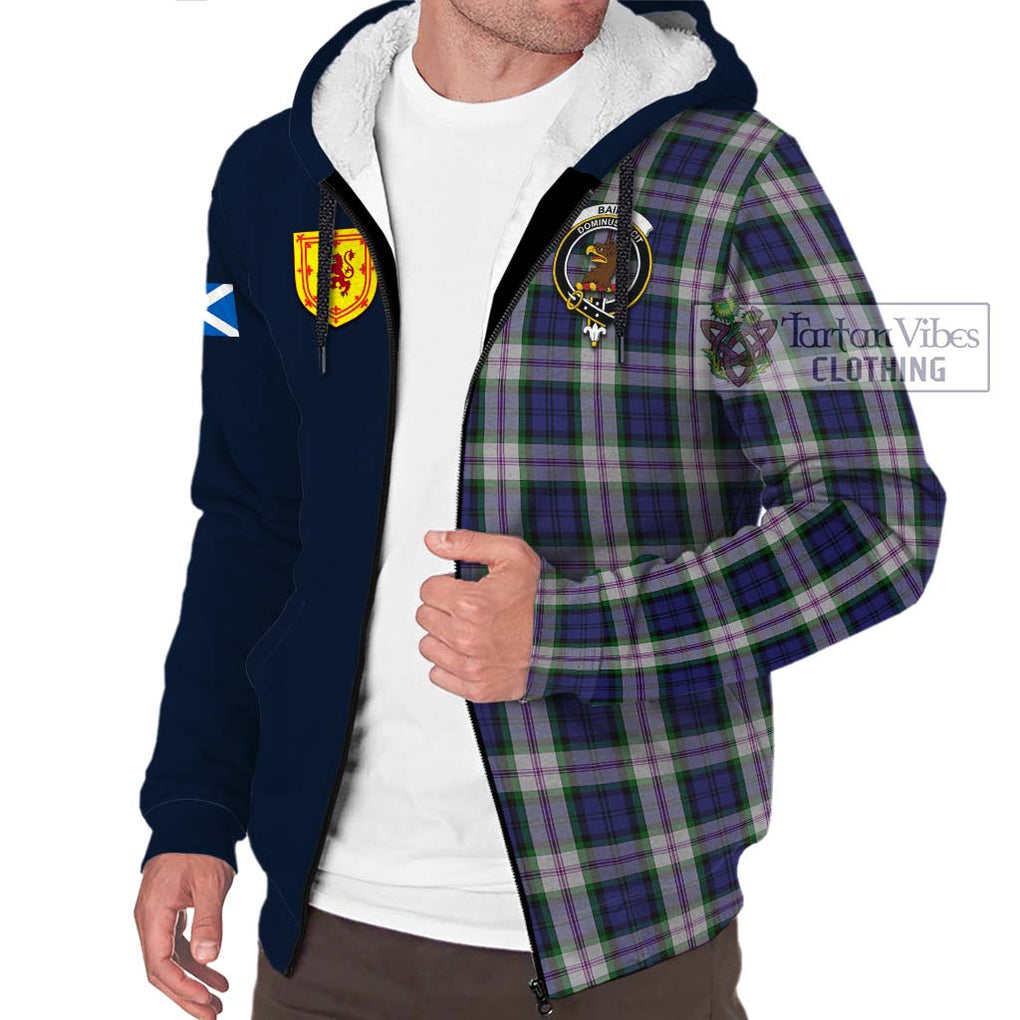 Tartan Vibes Clothing Baird Dress Tartan Sherpa Hoodie with Scottish Lion Royal Arm Half Style