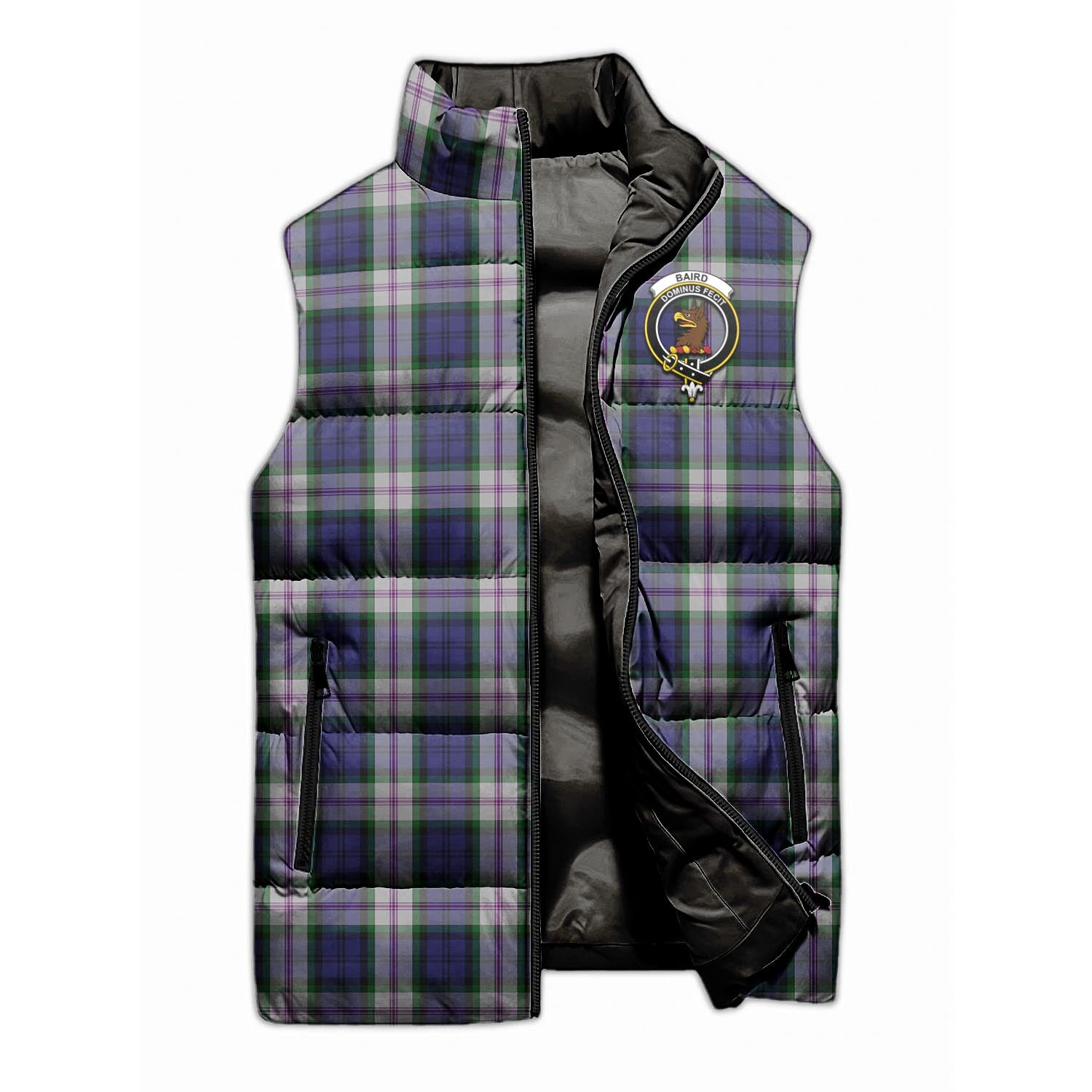Baird Dress Tartan Sleeveless Puffer Jacket with Family Crest - Tartanvibesclothing