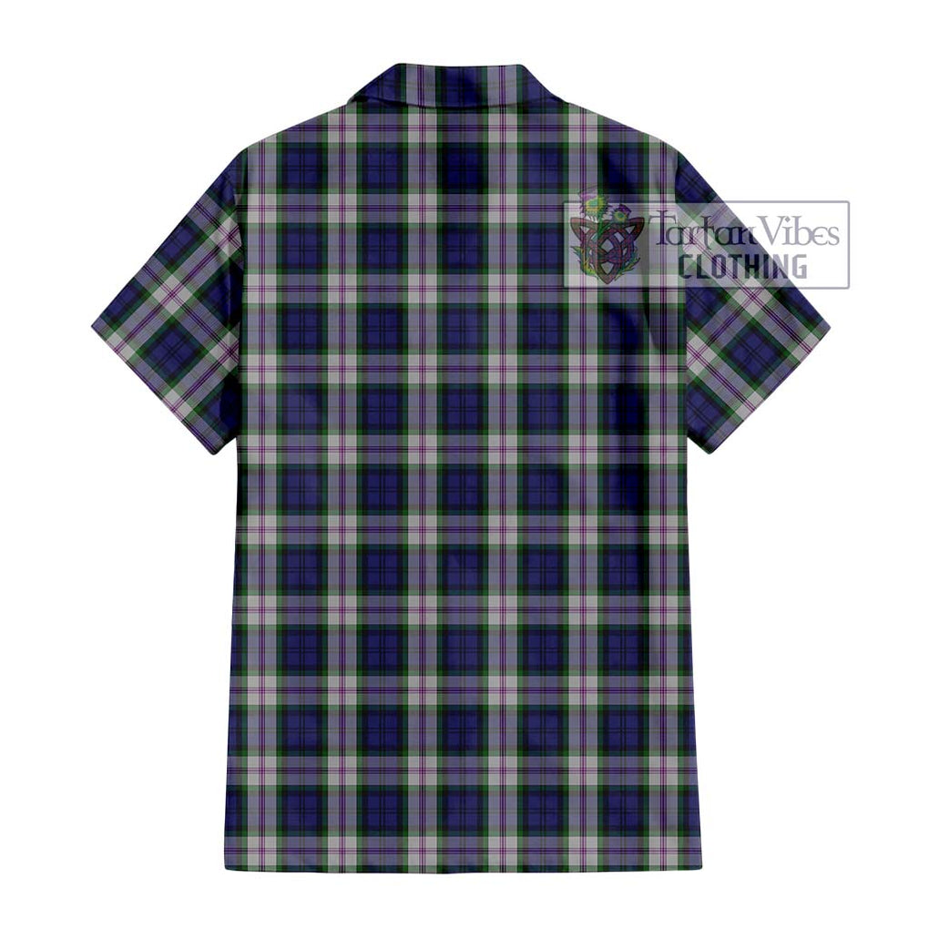 Baird Dress Tartan Short Sleeve Button Shirt with Family Crest DNA In Me Style - Tartanvibesclothing Shop