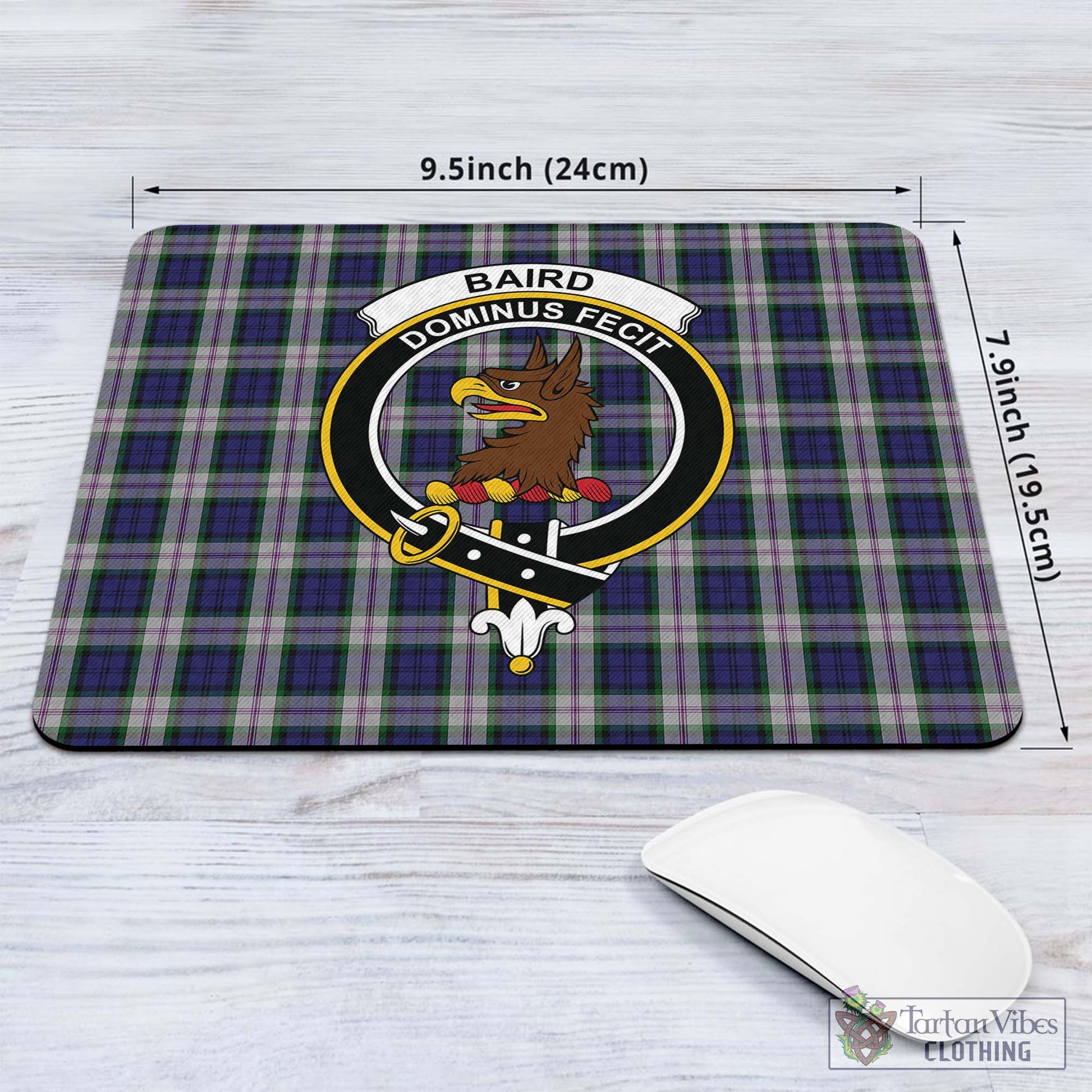 Tartan Vibes Clothing Baird Dress Tartan Mouse Pad with Family Crest