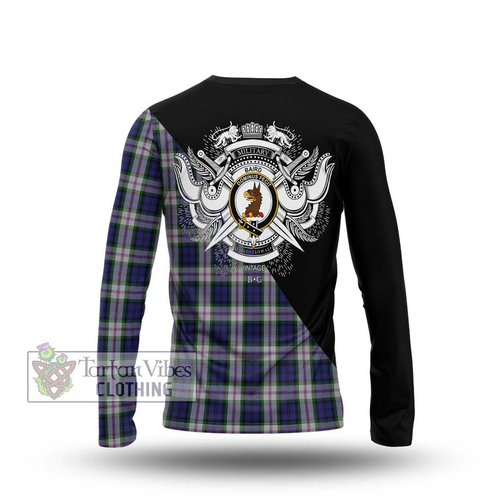 Baird Dress Tartan Long Sleeve T-Shirt with Family Crest and Military Logo Style - Tartanvibesclothing Shop