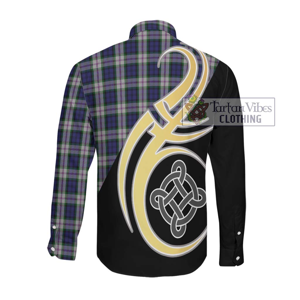 Baird Dress Tartan Long Sleeve Button Shirt with Family Crest and Celtic Symbol Style Men's Shirt - Tartan Vibes Clothing