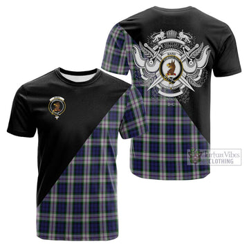 Baird Dress Tartan Cotton T-shirt with Family Crest and Military Logo Style