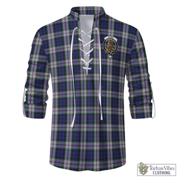 Baird Dress Tartan Men's Scottish Traditional Jacobite Ghillie Kilt Shirt with Family Crest