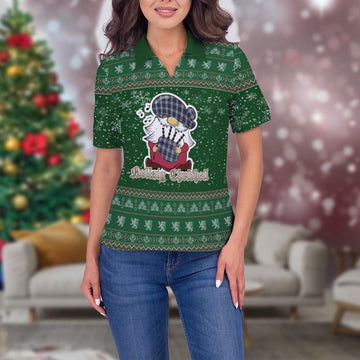 Baird Dress Clan Christmas Family Polo Shirt with Funny Gnome Playing Bagpipes