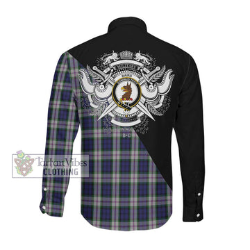 Baird Dress Tartan Long Sleeve Button Shirt with Family Crest and Military Logo Style