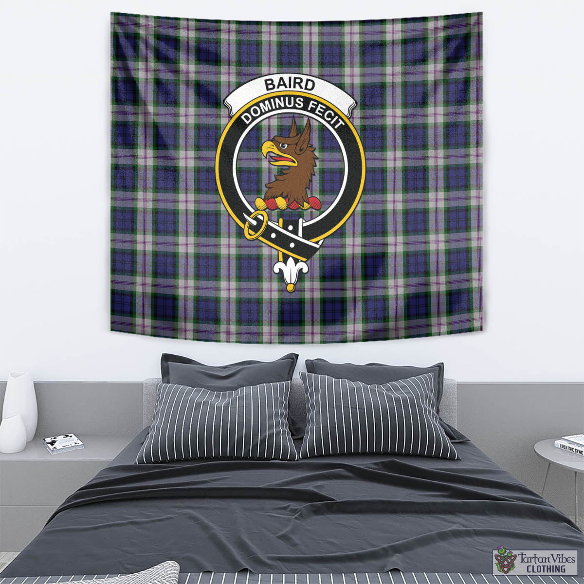 Tartan Vibes Clothing Baird Dress Tartan Tapestry Wall Hanging and Home Decor for Room with Family Crest