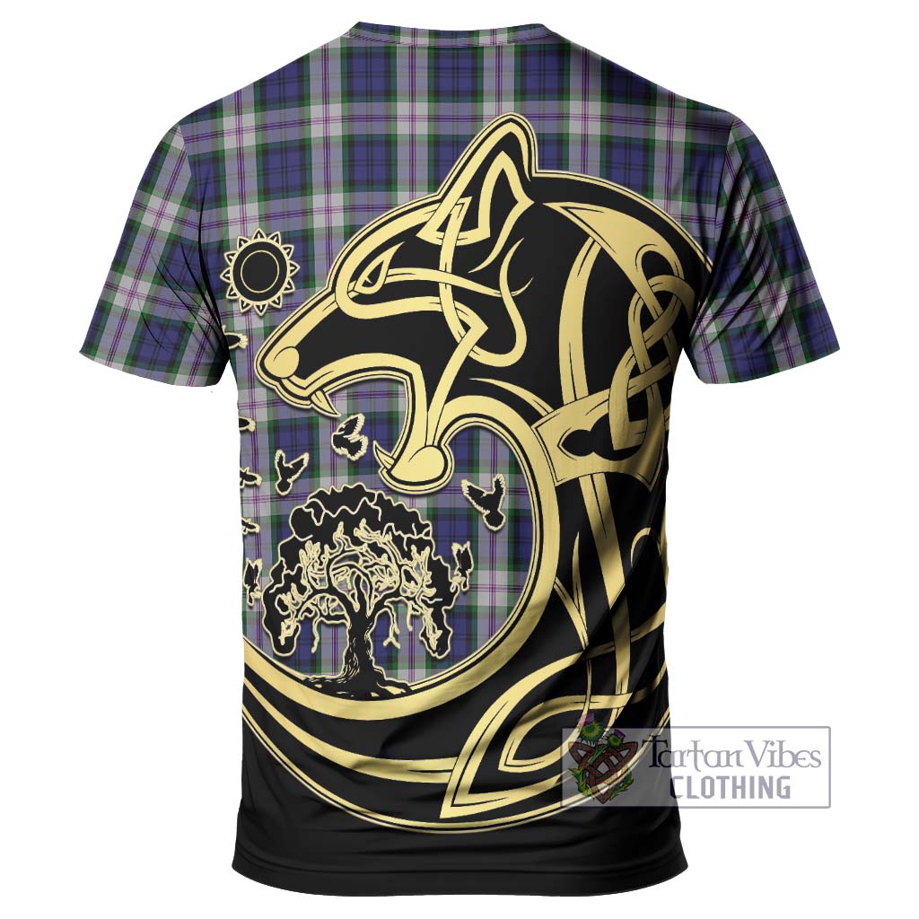 Tartan Vibes Clothing Baird Dress Tartan T-Shirt with Family Crest Celtic Wolf Style