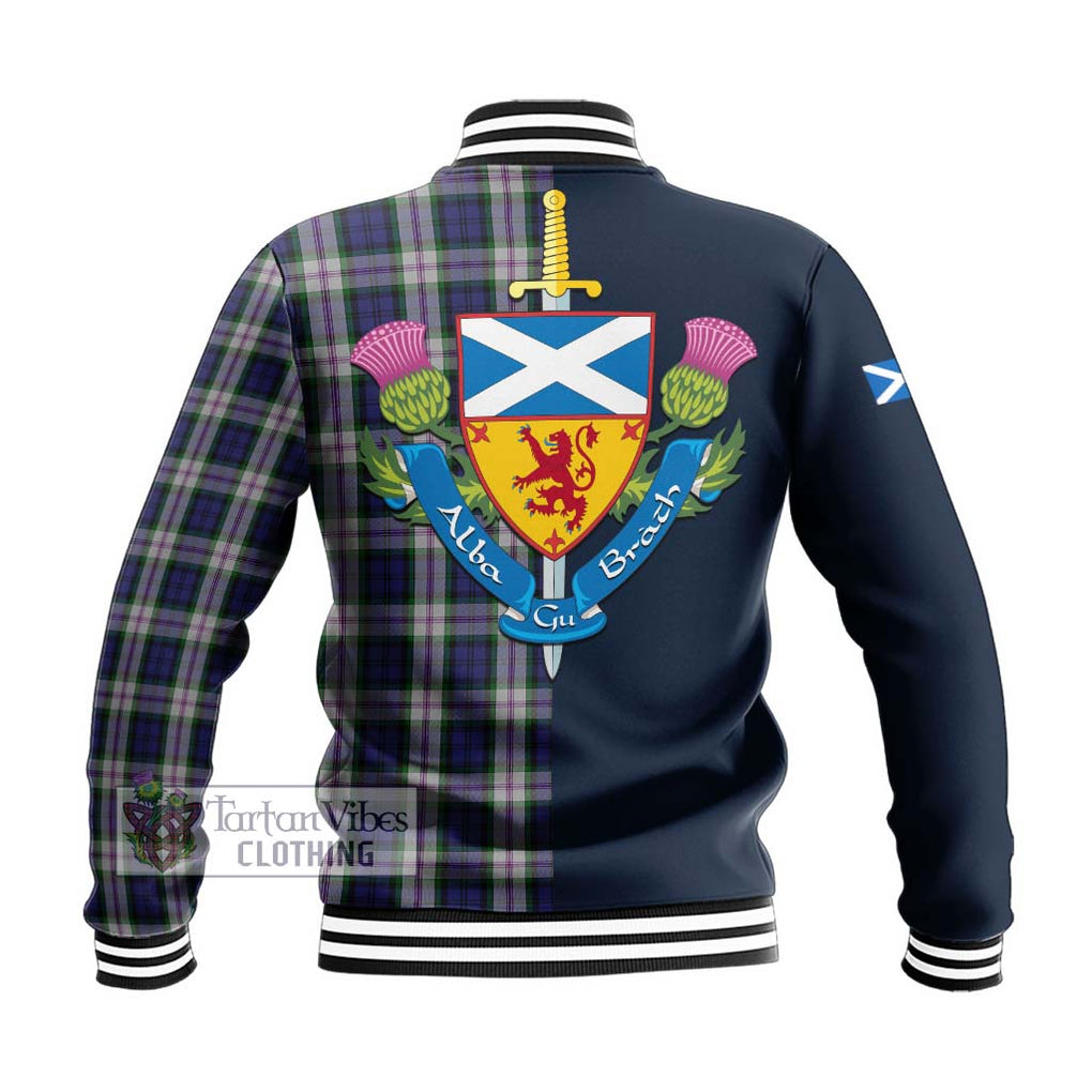 Tartan Vibes Clothing Baird Dress Tartan Baseball Jacket with Scottish Lion Royal Arm Half Style