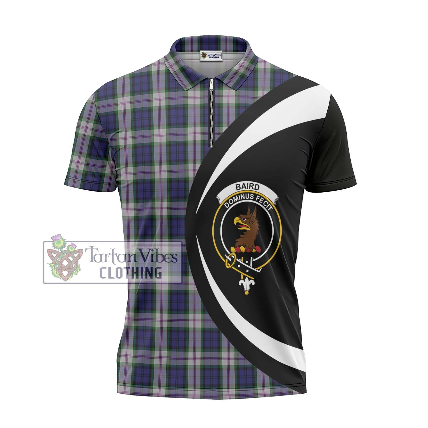 Tartan Vibes Clothing Baird Dress Tartan Zipper Polo Shirt with Family Crest Circle Style