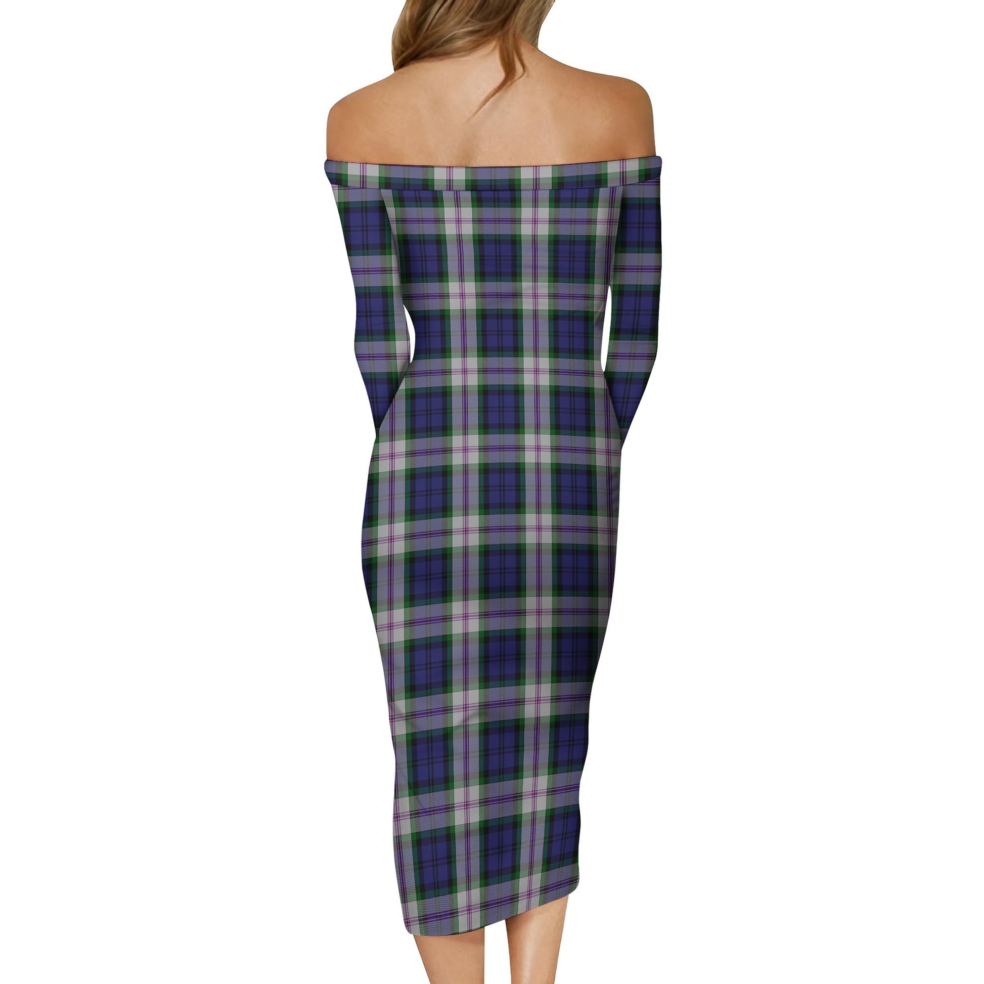 Baird Dress Tartan Off Shoulder Lady Dress - Tartanvibesclothing