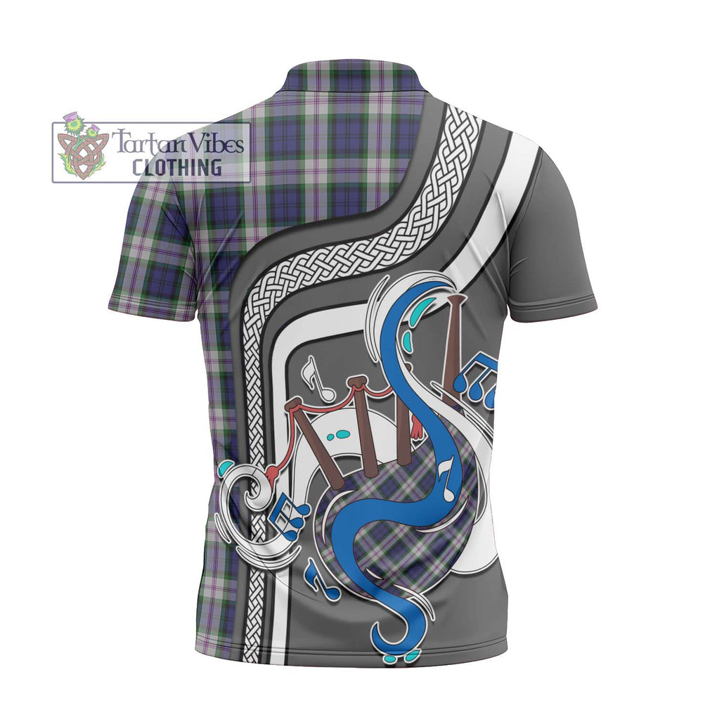 Baird Dress Tartan Zipper Polo Shirt with Epic Bagpipe Style - Tartanvibesclothing Shop