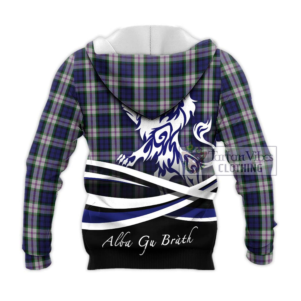 Baird Dress Tartan Knitted Hoodie with Alba Gu Brath Regal Lion Emblem - Tartanvibesclothing Shop