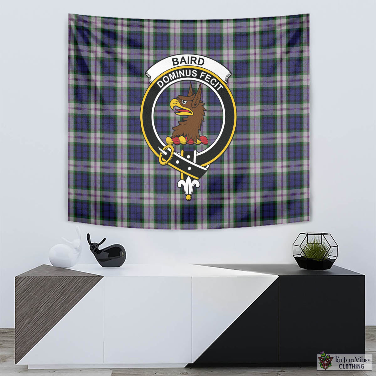 Tartan Vibes Clothing Baird Dress Tartan Tapestry Wall Hanging and Home Decor for Room with Family Crest