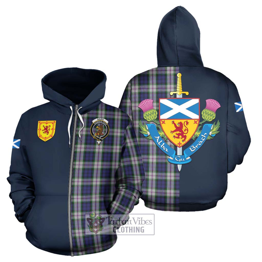 Tartan Vibes Clothing Baird Dress Tartan Hoodie with Scottish Lion Royal Arm Half Style