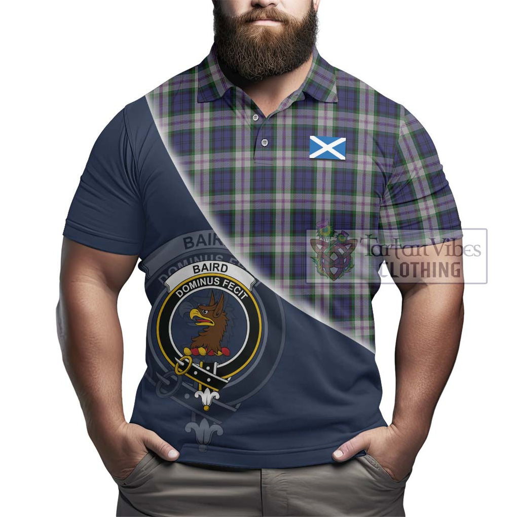 Baird Dress Tartan Polo Shirt with Personalised National Flag and Family Crest Half Style - Tartanvibesclothing Shop