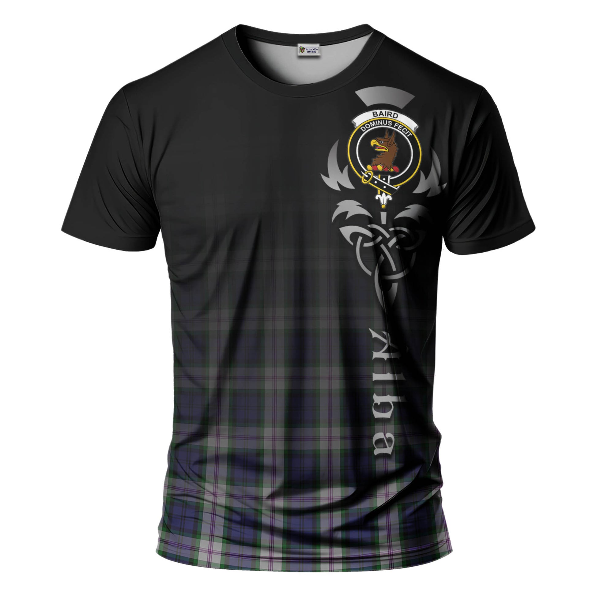 Tartan Vibes Clothing Baird Dress Tartan T-Shirt Featuring Alba Gu Brath Family Crest Celtic Inspired