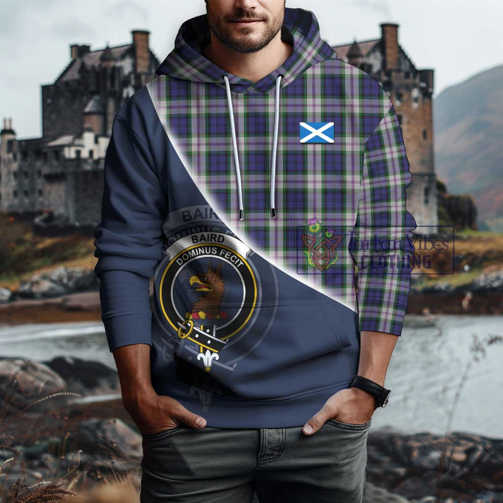 Baird Dress Tartan Hoodie with Personalised National Flag and Family Crest Half Style - Tartanvibesclothing Shop