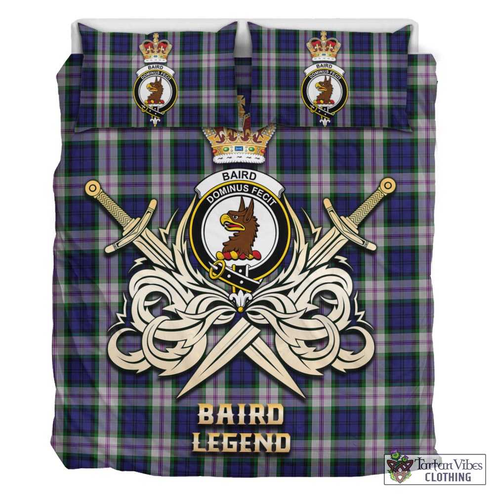 Tartan Vibes Clothing Baird Dress Tartan Bedding Set with Clan Crest and the Golden Sword of Courageous Legacy