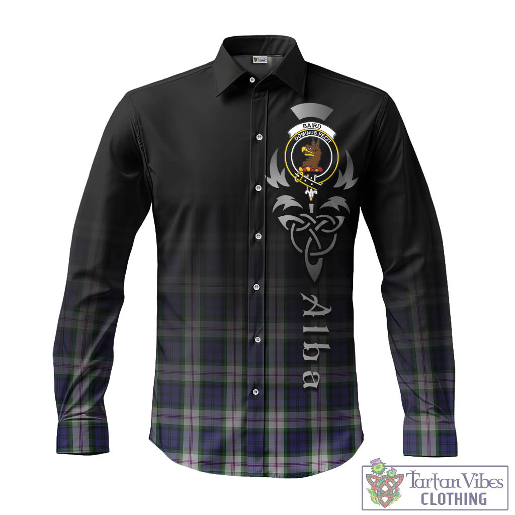 Tartan Vibes Clothing Baird Dress Tartan Long Sleeve Button Up Featuring Alba Gu Brath Family Crest Celtic Inspired