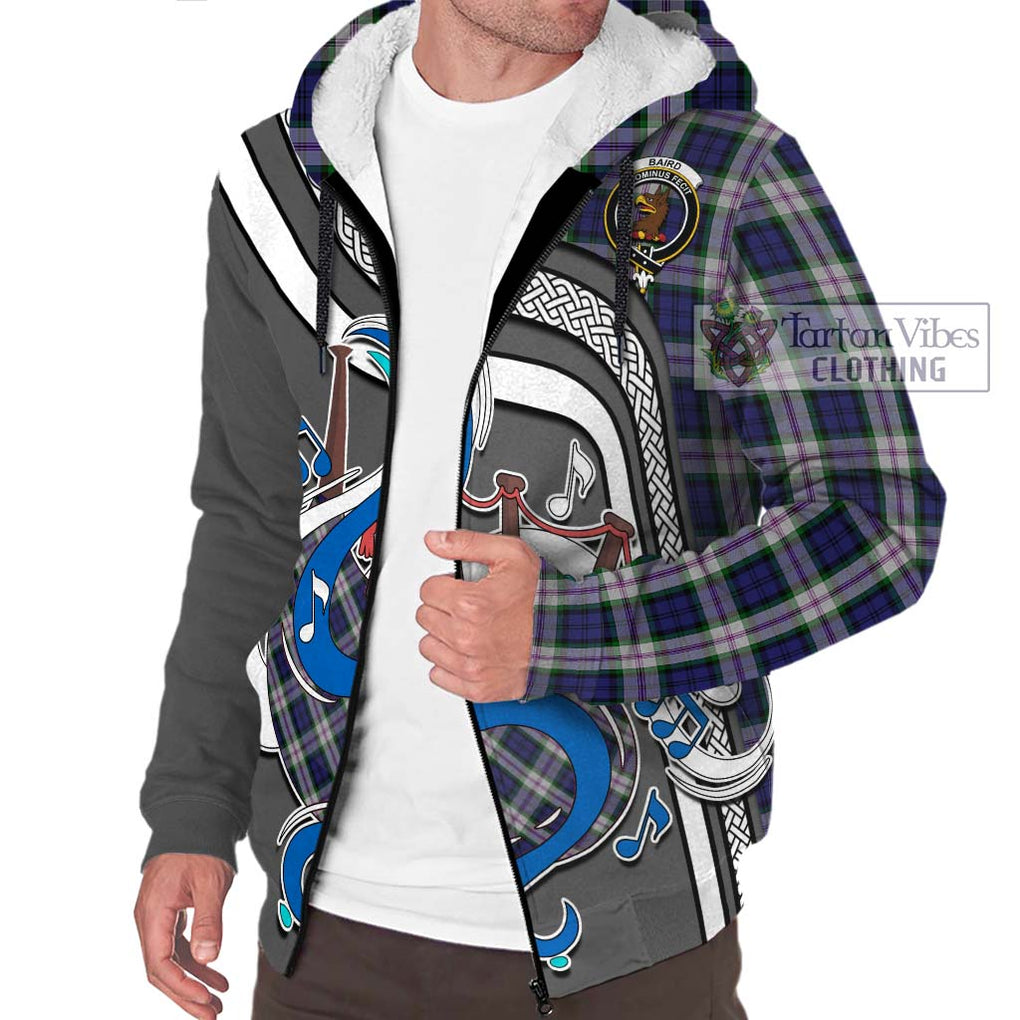 Baird Dress Tartan Sherpa Hoodie with Epic Bagpipe Style Unisex - Tartanvibesclothing Shop