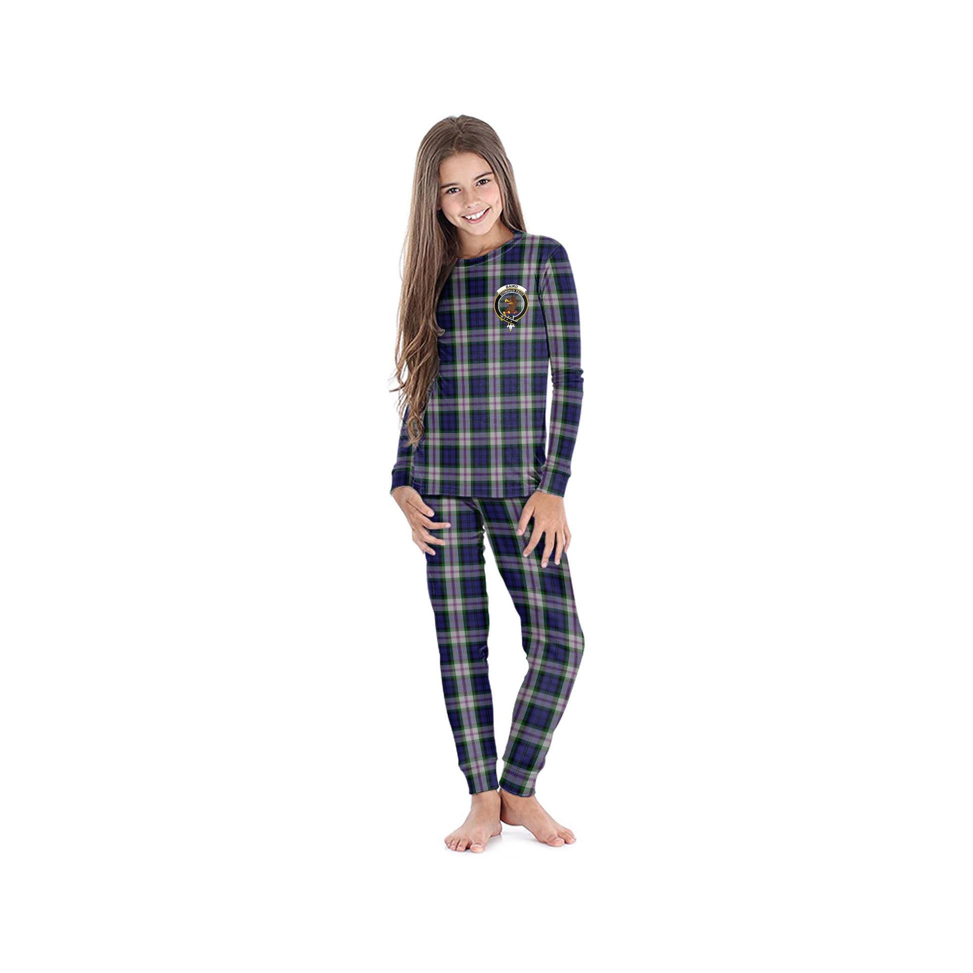 Baird Dress Tartan Pajamas Family Set with Family Crest - Tartanvibesclothing