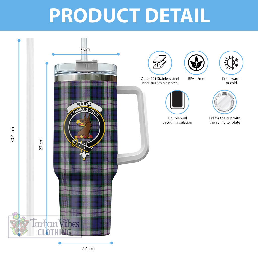 Tartan Vibes Clothing Baird Dress Tartan and Family Crest Tumbler with Handle