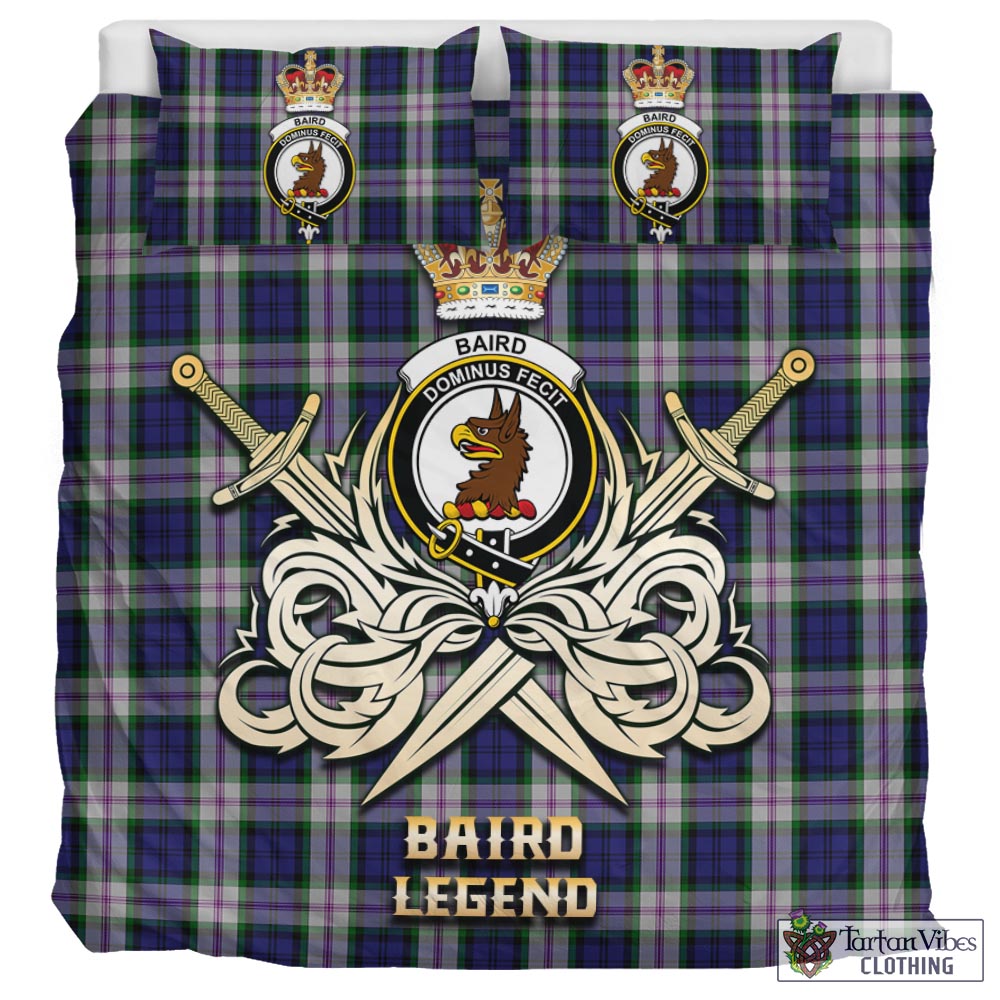 Tartan Vibes Clothing Baird Dress Tartan Bedding Set with Clan Crest and the Golden Sword of Courageous Legacy