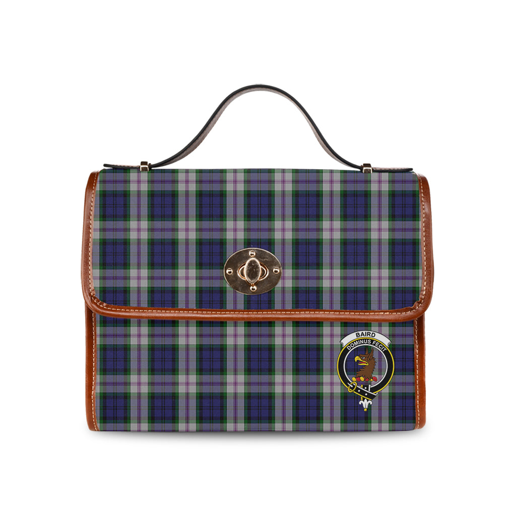 Baird Dress Tartan Leather Strap Waterproof Canvas Bag with Family Crest - Tartanvibesclothing