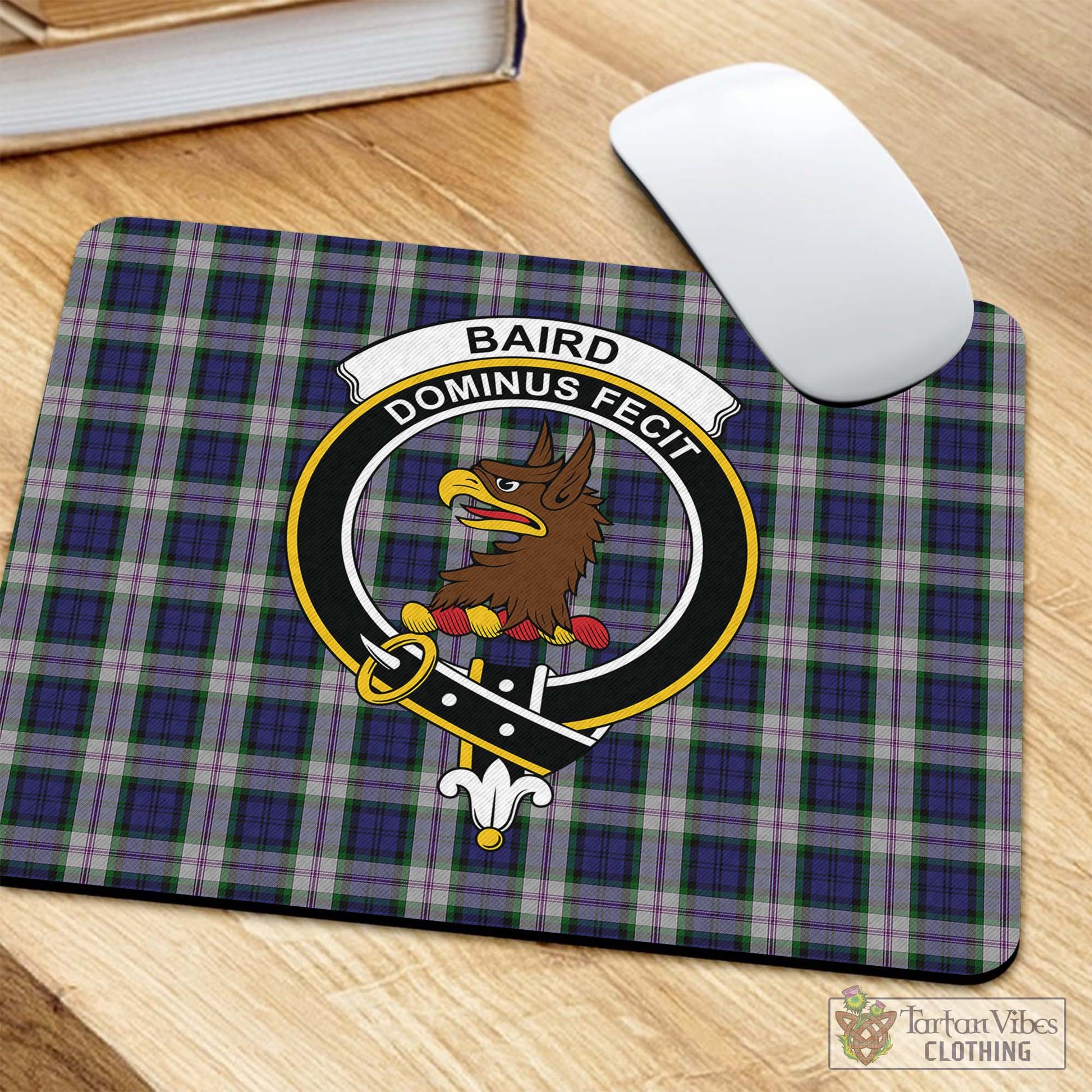 Tartan Vibes Clothing Baird Dress Tartan Mouse Pad with Family Crest