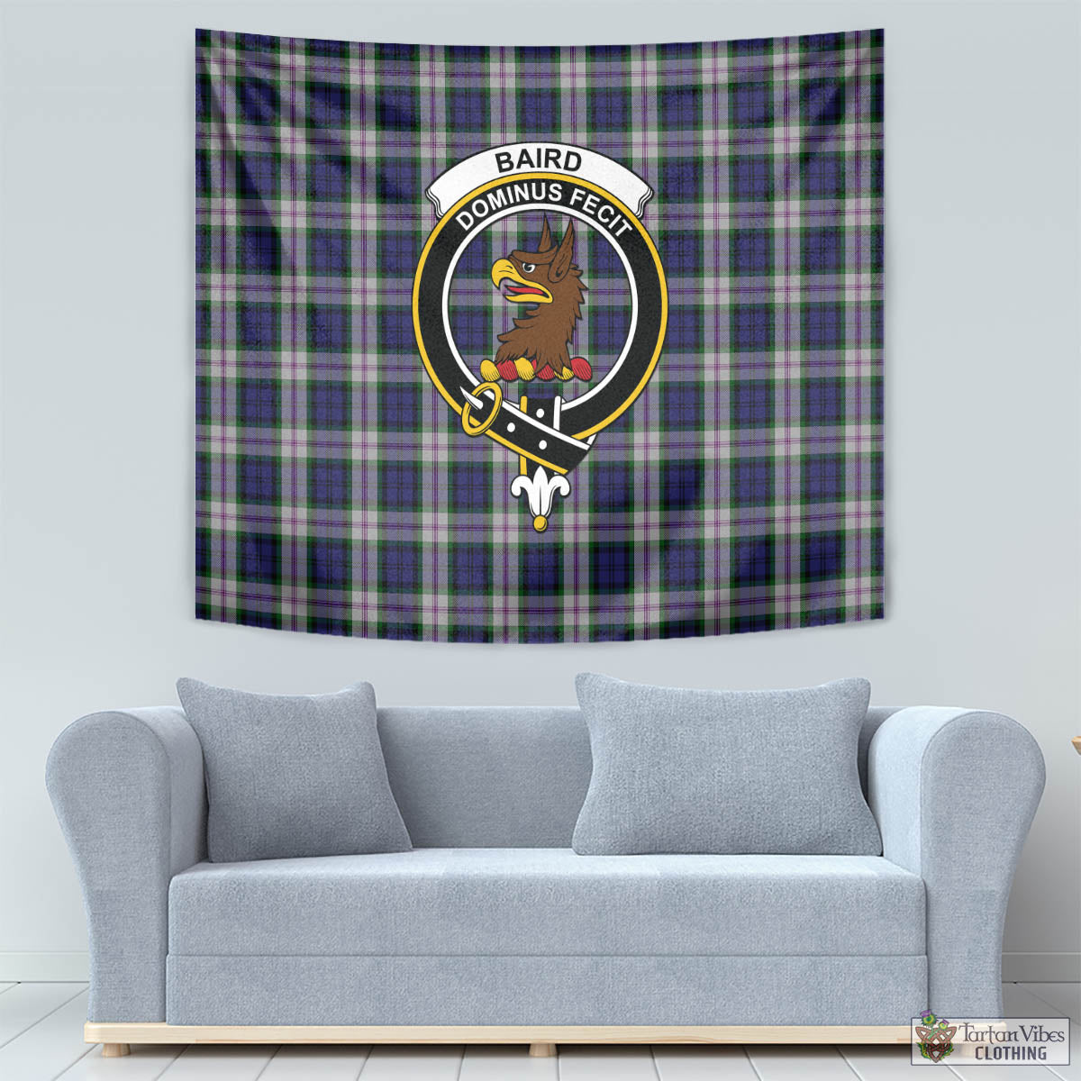 Tartan Vibes Clothing Baird Dress Tartan Tapestry Wall Hanging and Home Decor for Room with Family Crest