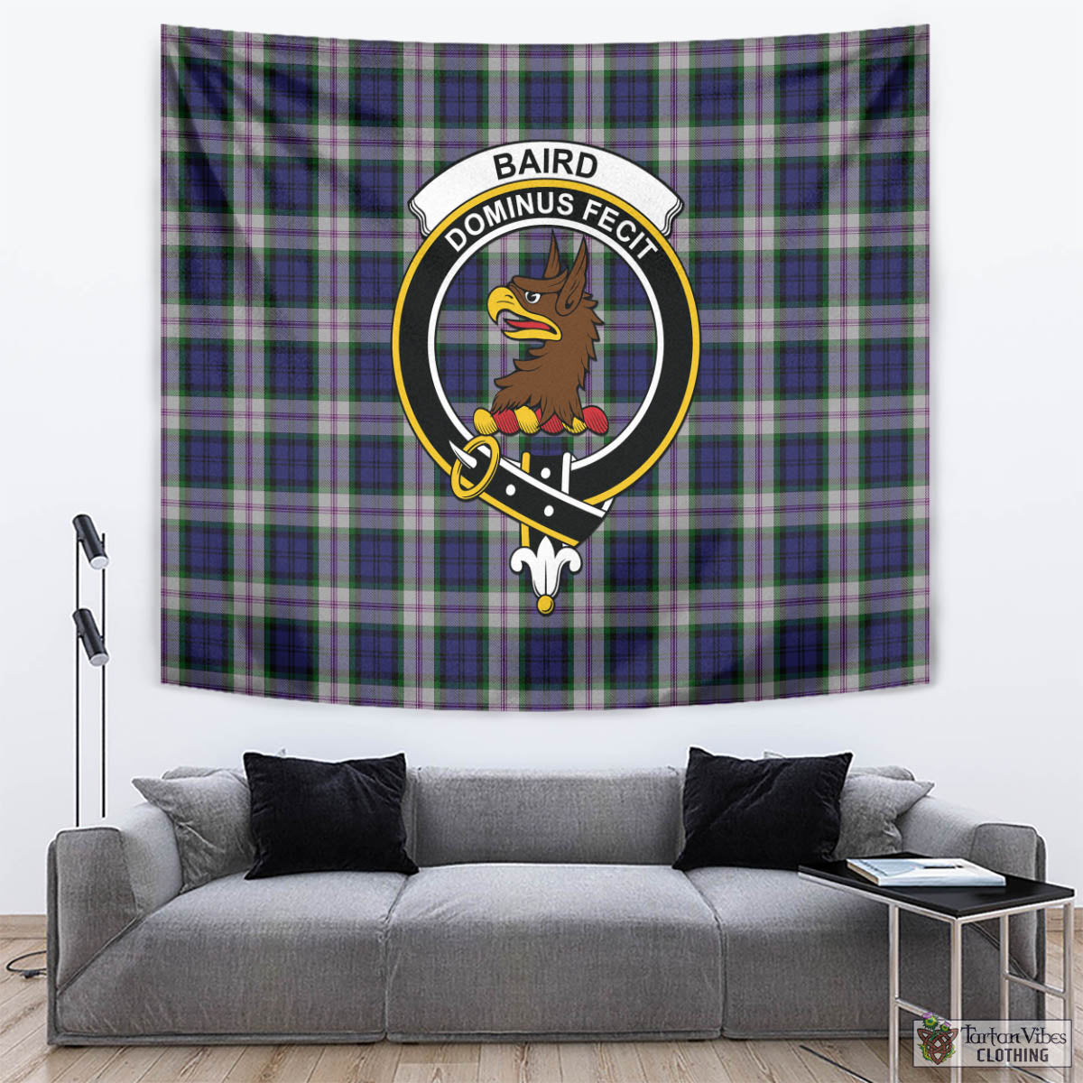 Tartan Vibes Clothing Baird Dress Tartan Tapestry Wall Hanging and Home Decor for Room with Family Crest