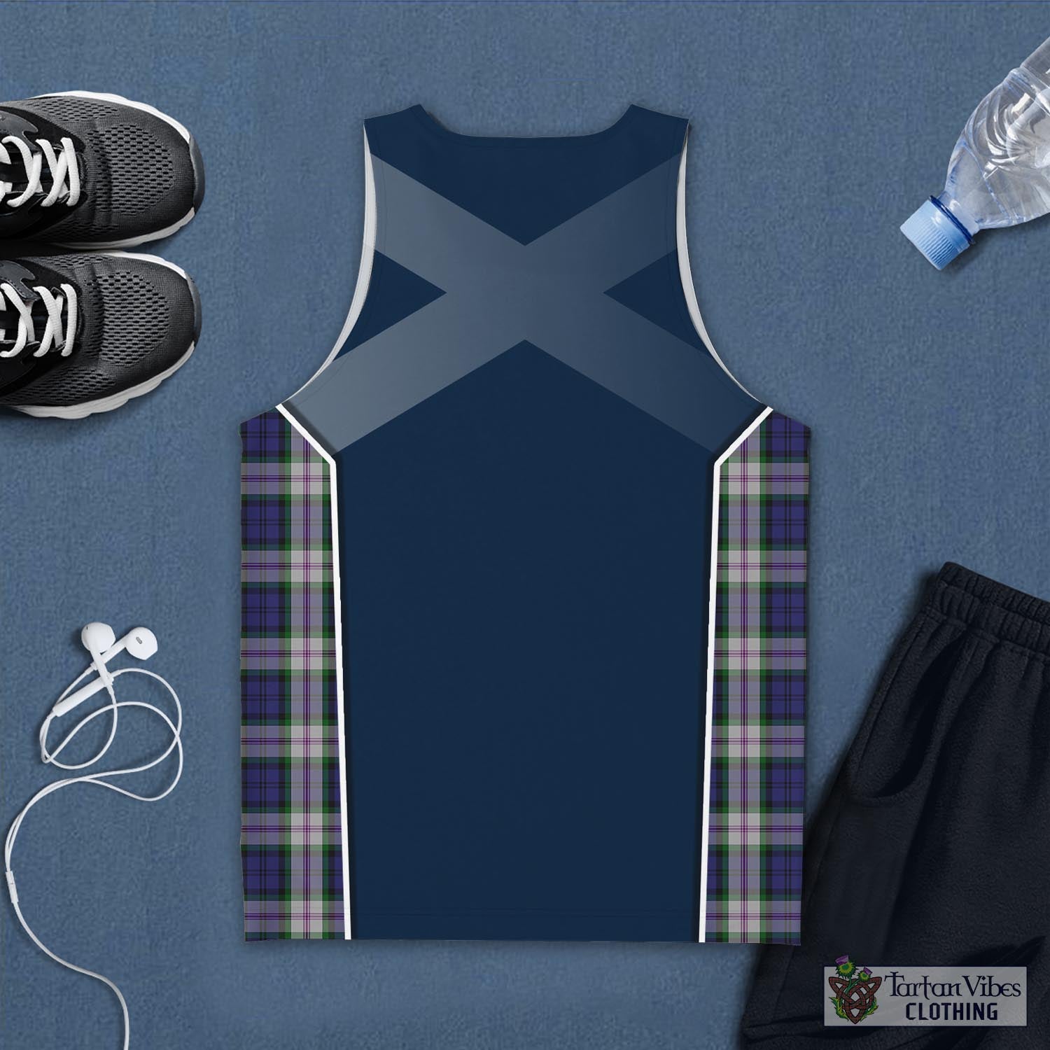 Tartan Vibes Clothing Baird Dress Tartan Men's Tanks Top with Family Crest and Scottish Thistle Vibes Sport Style