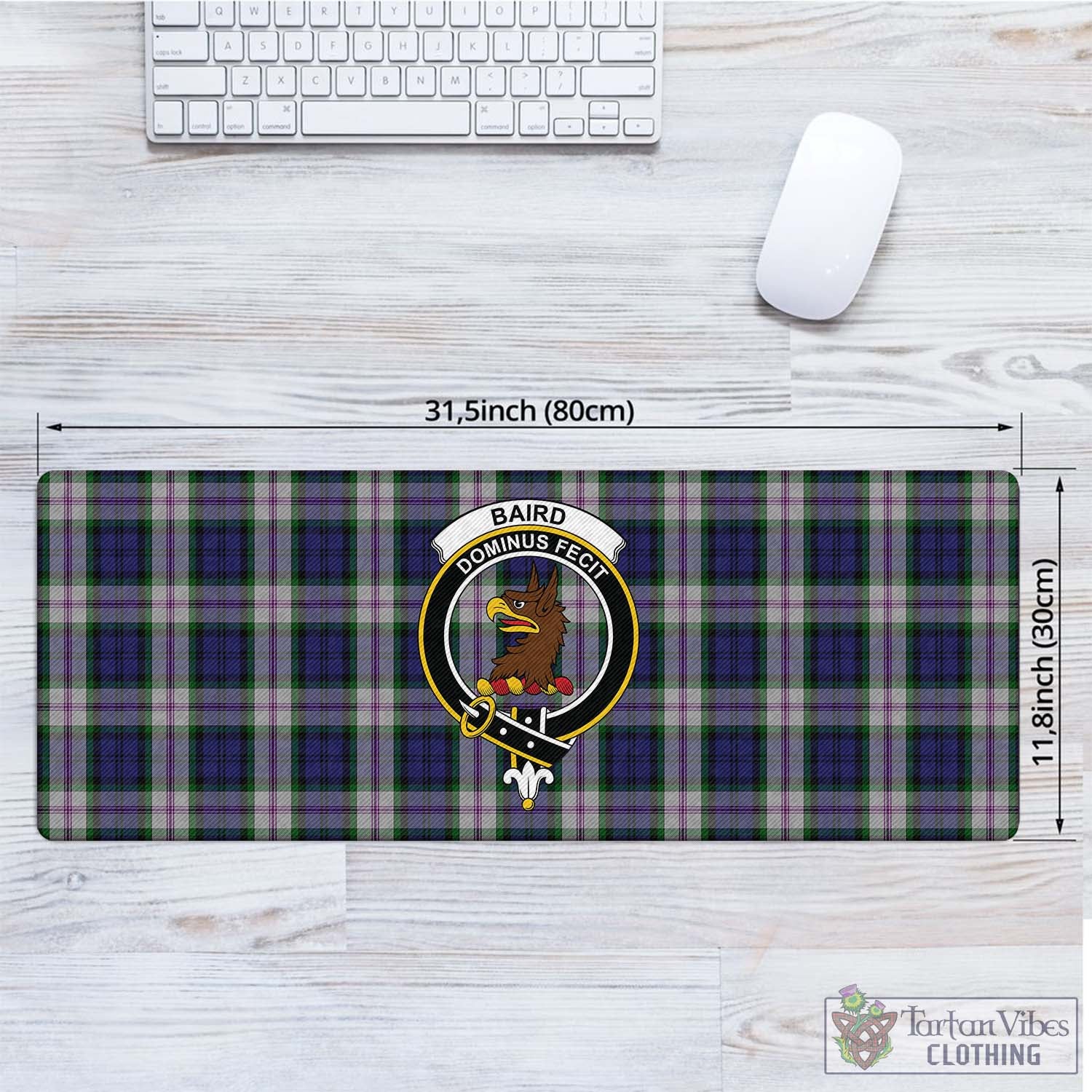 Tartan Vibes Clothing Baird Dress Tartan Mouse Pad with Family Crest