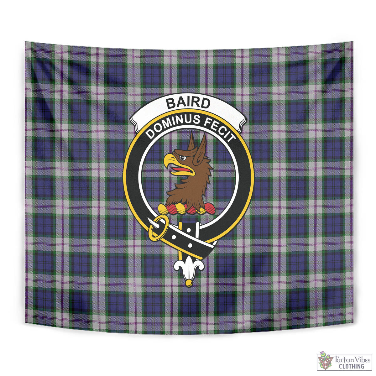 Tartan Vibes Clothing Baird Dress Tartan Tapestry Wall Hanging and Home Decor for Room with Family Crest