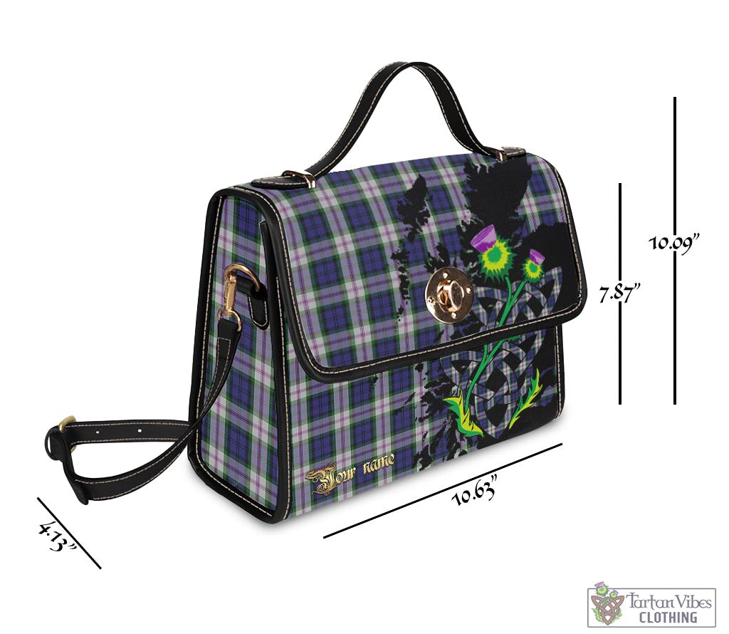 Tartan Vibes Clothing Baird Dress Tartan Waterproof Canvas Bag with Scotland Map and Thistle Celtic Accents