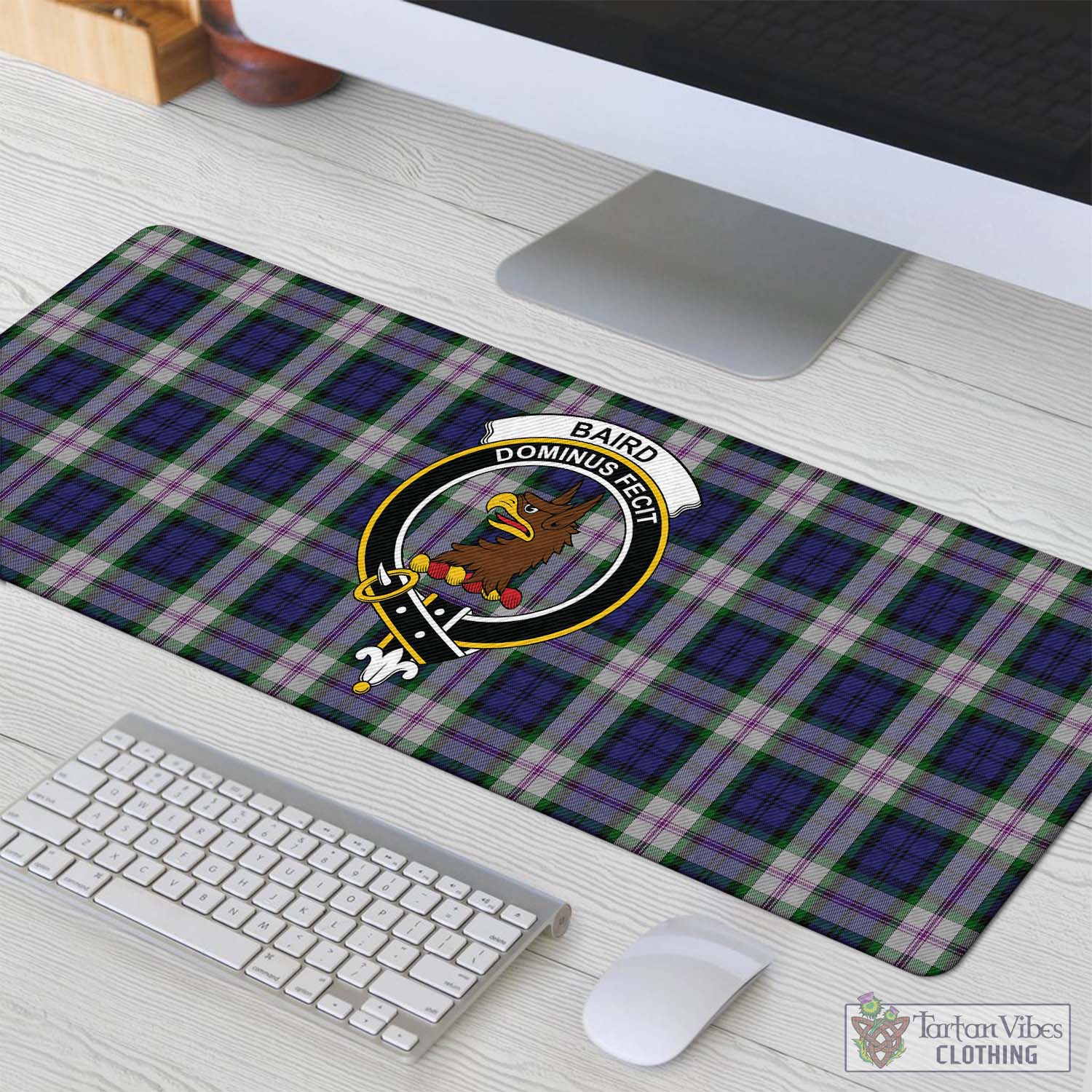 Tartan Vibes Clothing Baird Dress Tartan Mouse Pad with Family Crest