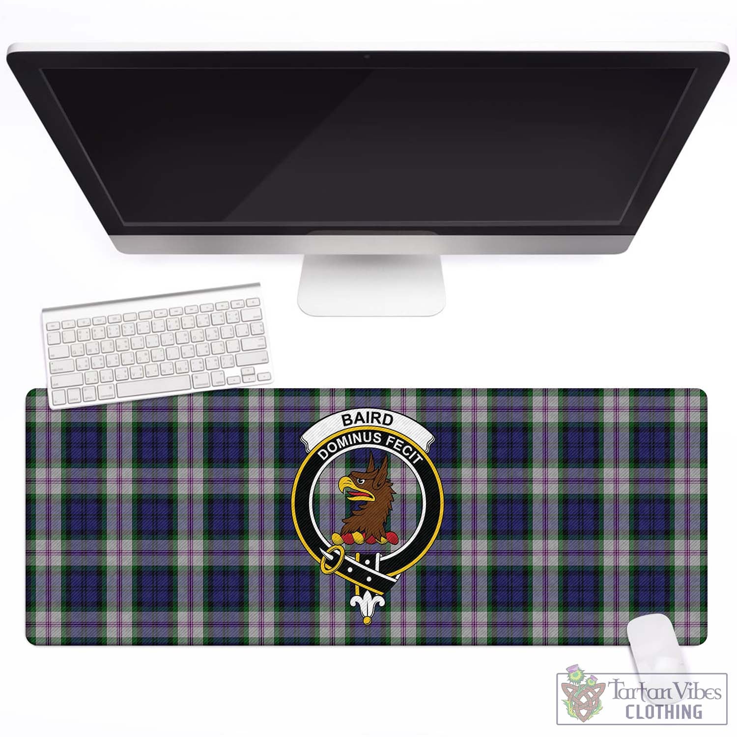 Tartan Vibes Clothing Baird Dress Tartan Mouse Pad with Family Crest