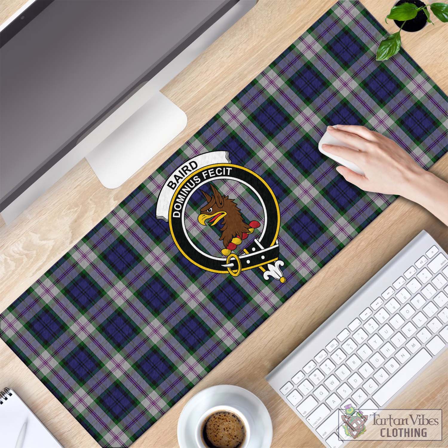 Tartan Vibes Clothing Baird Dress Tartan Mouse Pad with Family Crest