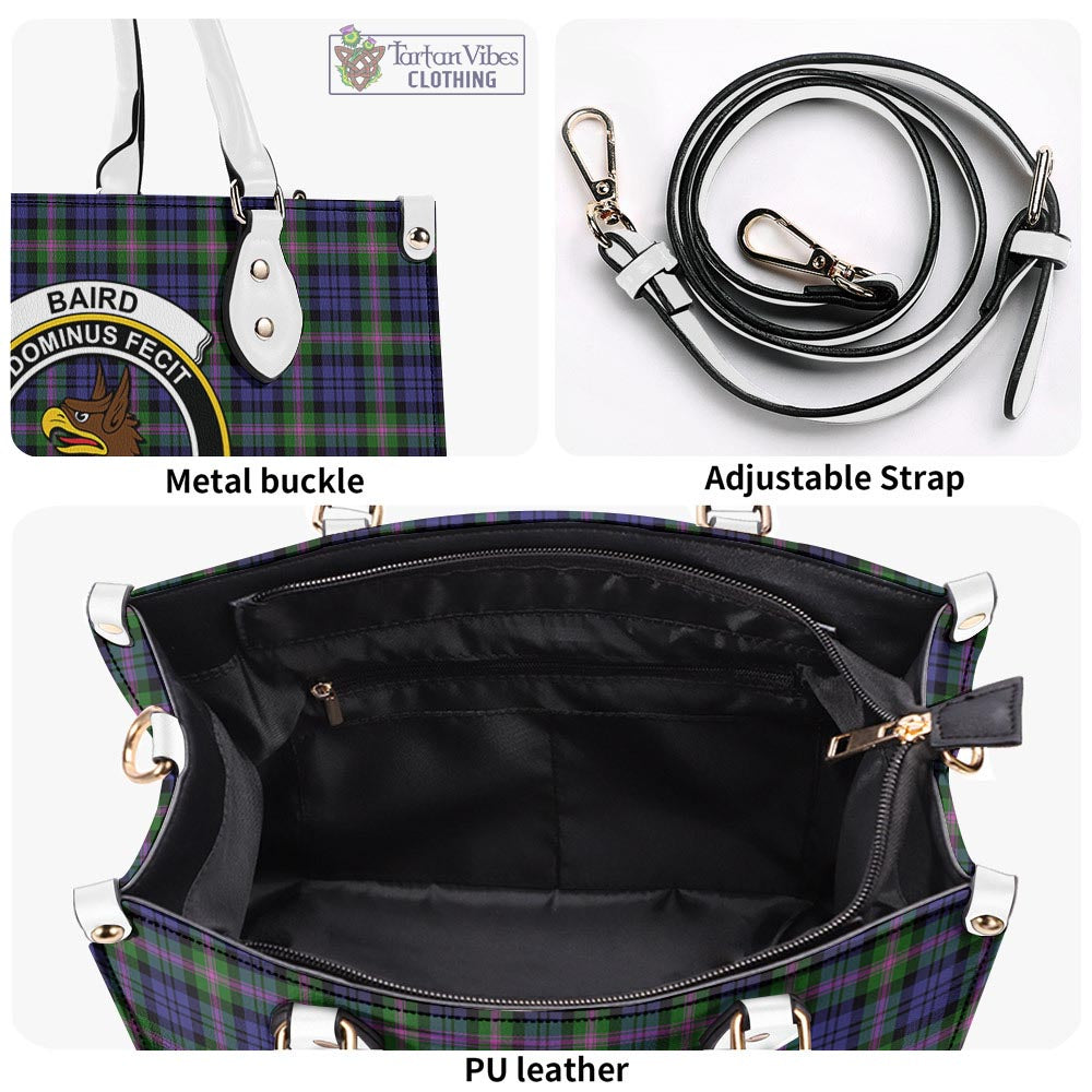 Tartan Vibes Clothing Baird Modern Tartan Luxury Leather Handbags with Family Crest