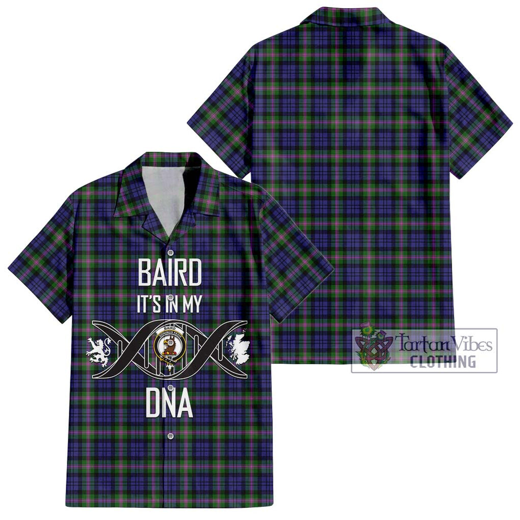 Baird Modern Tartan Short Sleeve Button Shirt with Family Crest DNA In Me Style Kid - Tartanvibesclothing Shop